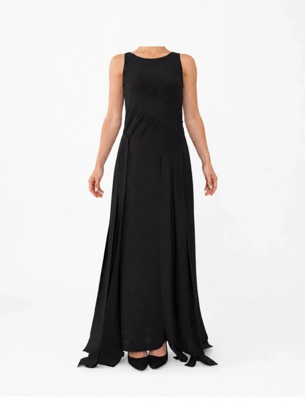 Archival Vintage Chanel 1994 Black Silk Evening Dress